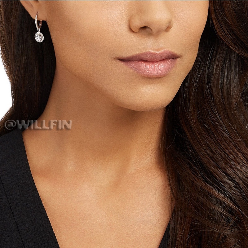 FLASH SALE 100% Swarovski Bông Tai Cá Tính Nữ Round Pierced with FASHION Earrings trang sức đeo Trang sức
