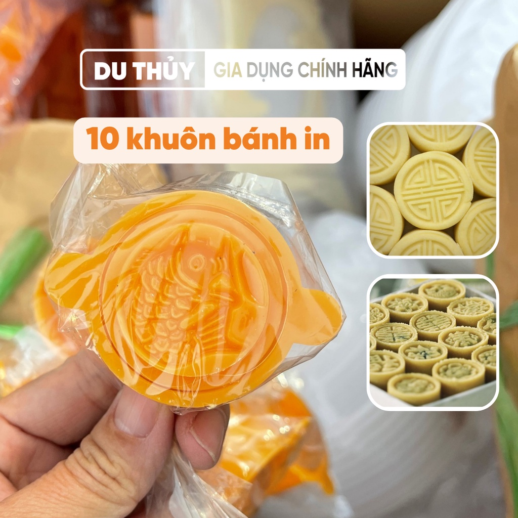 10 khuôn bánh in đậu xanh, bánh phục linh loại nhỏ đủ hình cá, hình hoa, hình chữ phúc của gia dụng du thủy