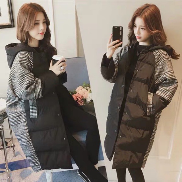 (Order-video-ảnh thật) M-5XL Áo phao phối dạ len bigsz ngoại cỡ
