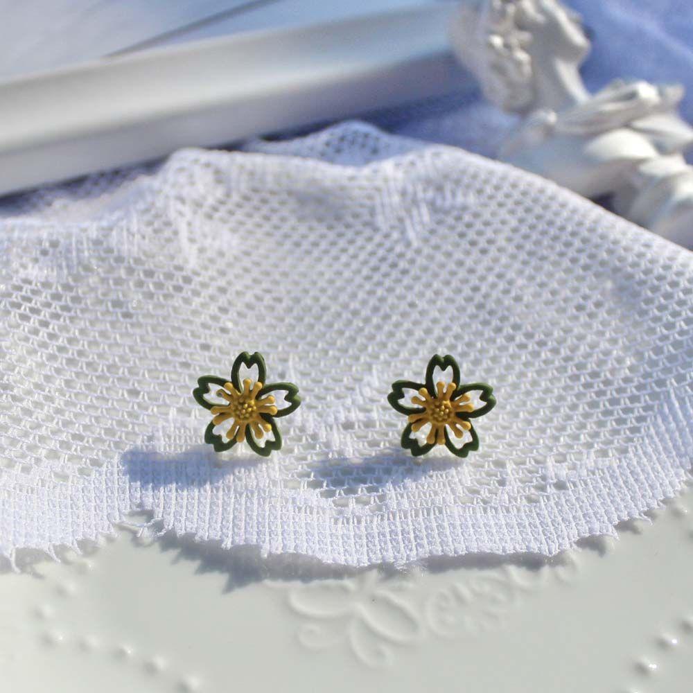 Bông Tai Hình Hoa Cúc MXGOODS Màu Xanh Lá Thời Trang Mùa Hè Xinh Xắn Cho Nữ