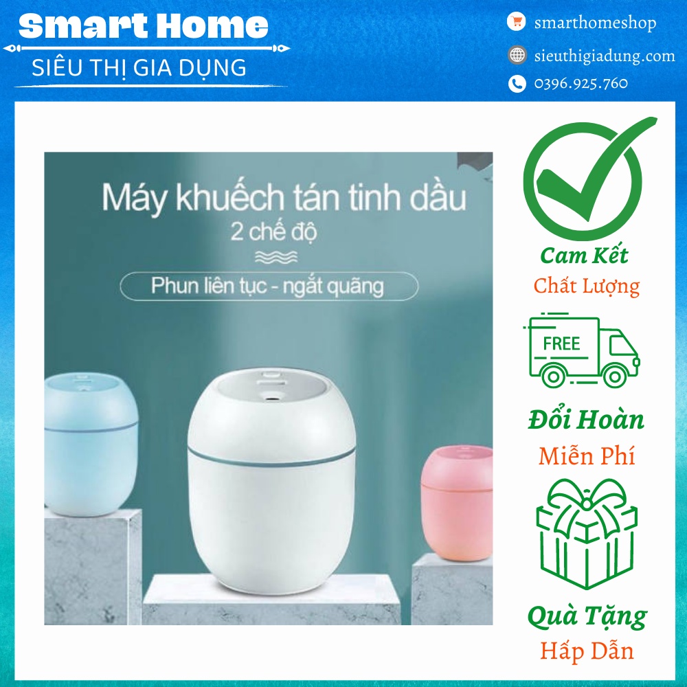 Máy xông/khuếch tán tinh dầu, xông mũi họng, phun sương tạo ẩm bằng sóng siêu âm mini MXTD9