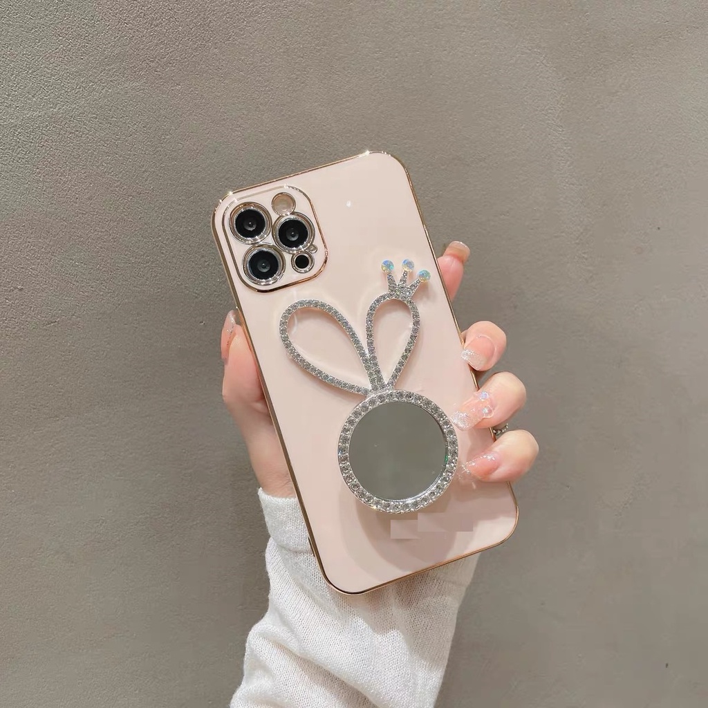 Ốp Điện Thoại Mềm Tráng Gương Hình Tròn Cho Iphone 13 pro max 12 pro max 11 pro max xs max xr x 7plus