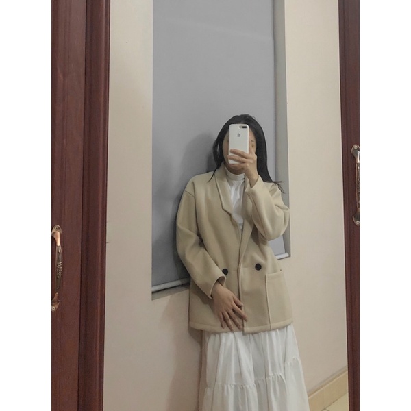 PASS ÁO KHOÁC DẠ màu be