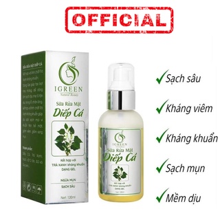 Sữa Rửa Mặt Diếp Cá Igreen Ngừa Mụn Sạch Sâu 120ml