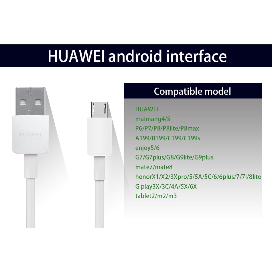 HUAWEI Dây Cáp Sạc Nhanh 2.4A 5v 9V Micro USB NOVA3I Y6p nova2i2i Y9 Y7 Y6 Y5 Pro 2019 20