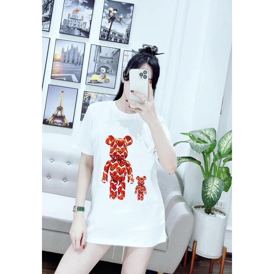 Áo thun Bearbrick Trái tim số 14 nhiều mẫu thun Cotton co giãn 4 chiều Unisex 2 màu Đen và Trắng