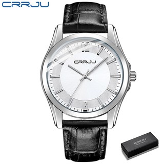 Đồng hồ Crrju 2116g có dây đeo bằng da không thấm nước thiết kế thời trang