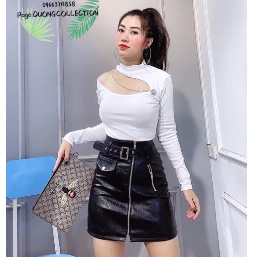 Chân Váy Chữ A, Chân Váy Da Cạp Cao Túi Nắp Khóa Kéo Có Quần Trong, Kèm Belt Hàng Quảng Châu Cao Cấp Trẻ T | BigBuy360 - bigbuy360.vn