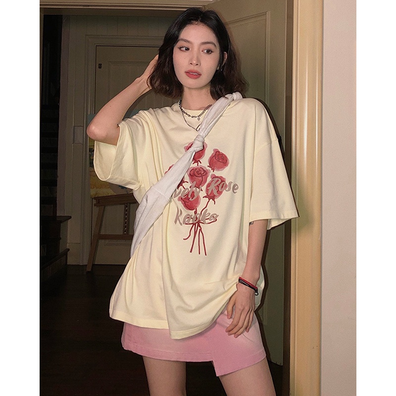 NRVP Áo Thun Nữ Tay Ngắn In Hình Phong Cách Hàn Quốc Thời Trang Mùa Hè 2022