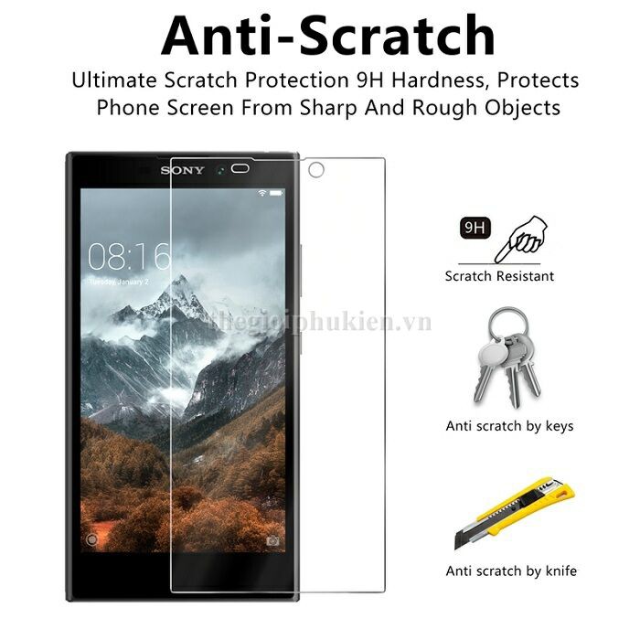 Tấm dán kính cường lực Sony Xperia L2 hiệu Glass Pro chống vỡ, chống xước màn hình