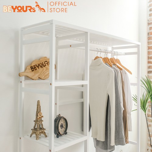 Tủ Treo Quần Áo Gỗ BEYOURs Size Khổng Lồ Double Hanger Có Kệ Đa Năng Nội Thất Phòng Ngủ Lắp Ráp Dễ Dàng