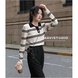 Áo len cổ polo dài tay