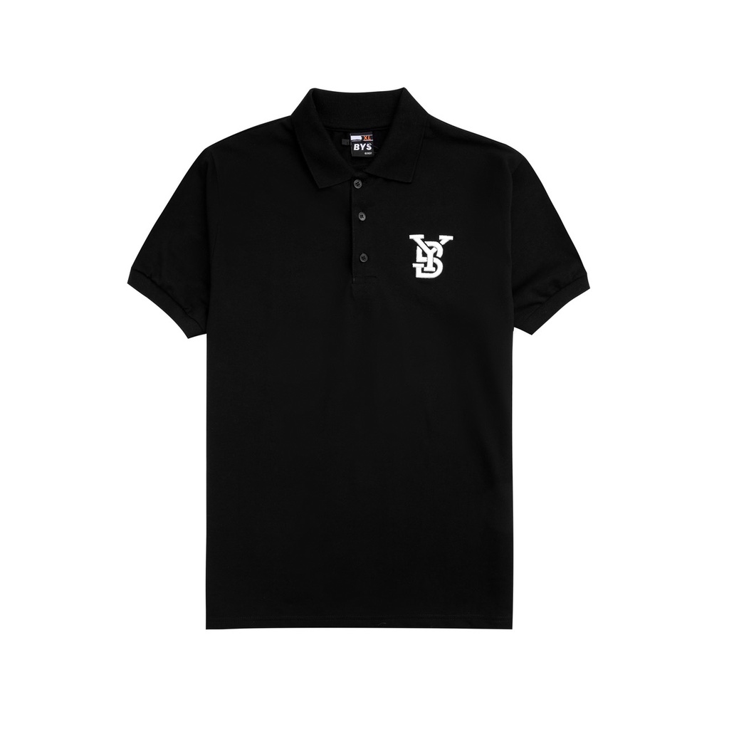 Áo Thun PoLo Nam Nữ BYS Basic Màu Đen