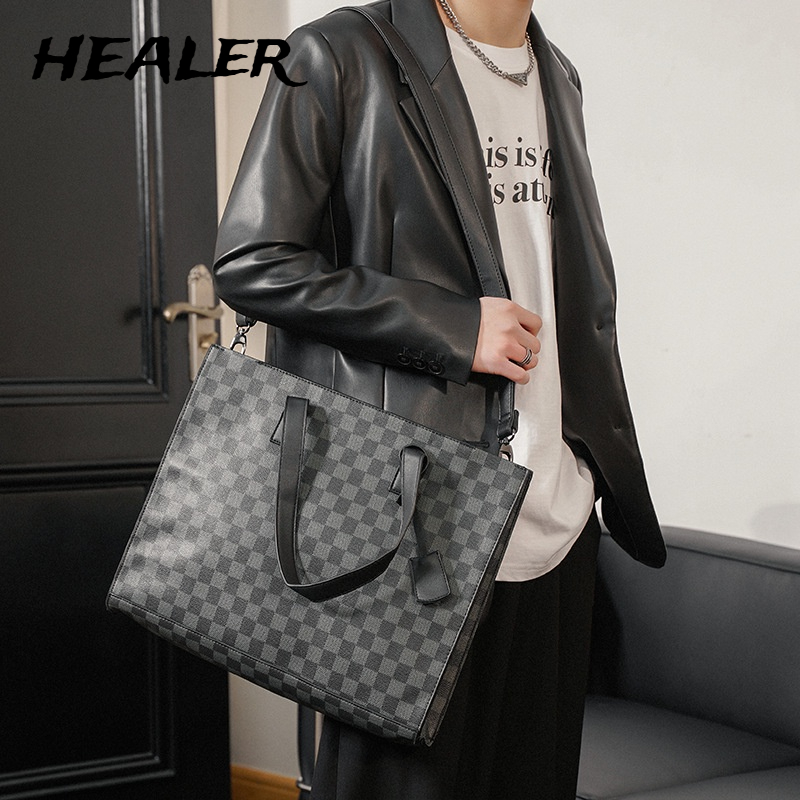 Túi Đeo Chéo Sọc Caro Thời Trang Mới Cho Nam