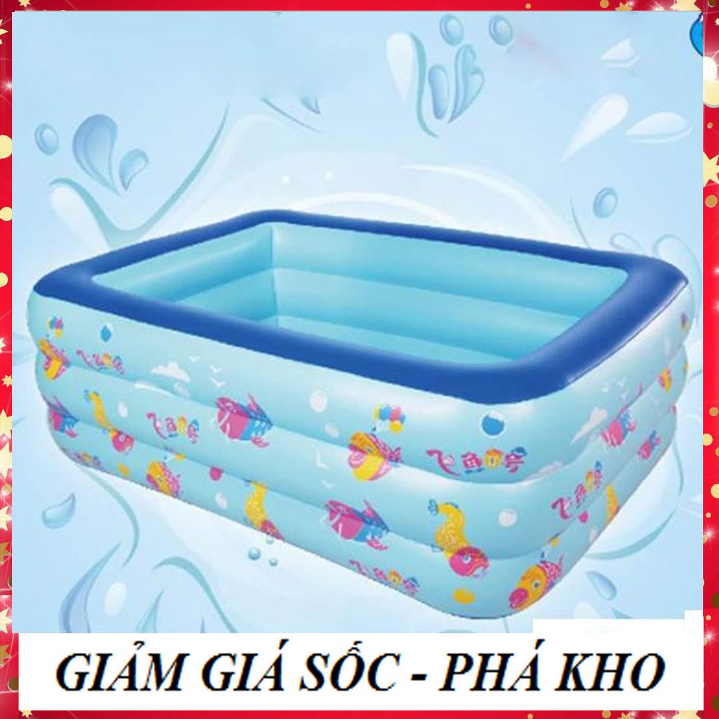 [Tặng kèm miếng vá - GIÁ SALE CỰC RẺ] Bể bơi phao 3 tầng trẻ em hình chữ nhật 1m3 cao cấp cho bé, bể tắm trẻ em