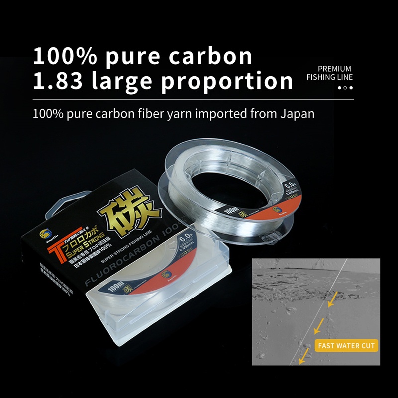 Bingolife Cuộn Dây Câu Cá Bằng Sợi Carbon Fluorocarbon Cao Cấp 100m