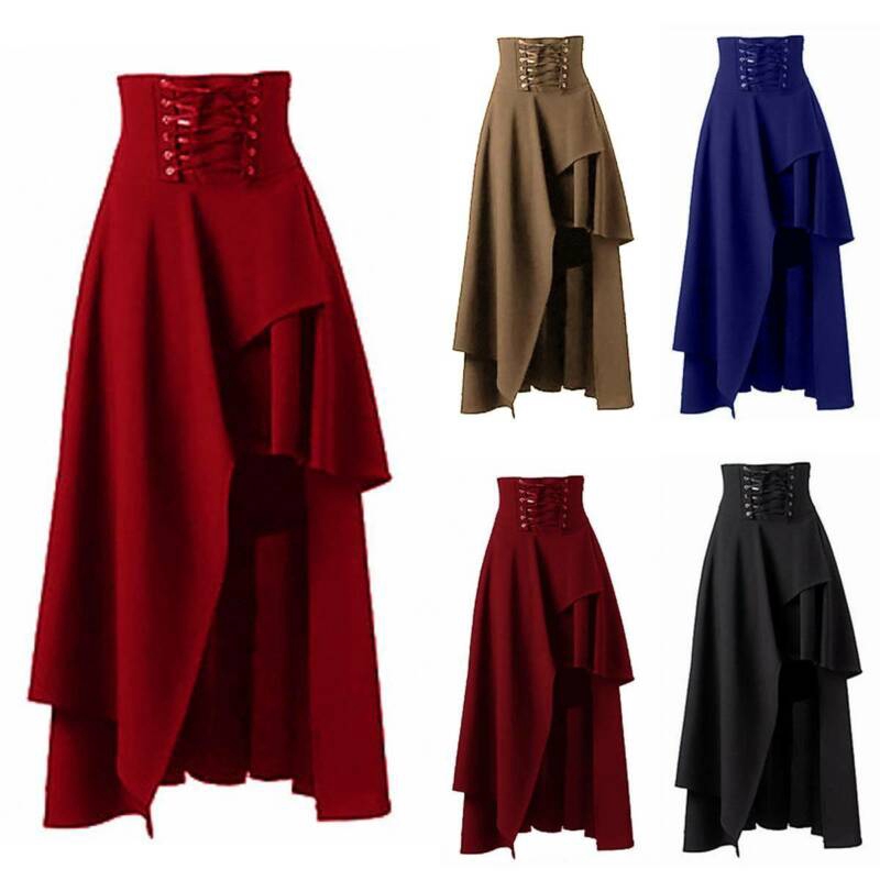 Chân váy dài lưng cao thiết kế đan chéo dây phong cách gothic cho nữ | BigBuy360 - bigbuy360.vn