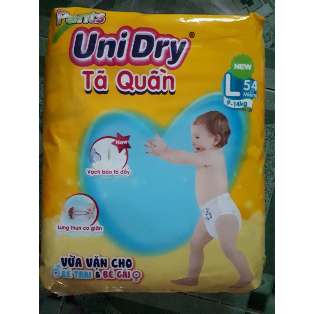 TÃ QUẦN UNIDRY M60/L54/XL48/XXL44(mua 2 bịch tặng khăn ướt )