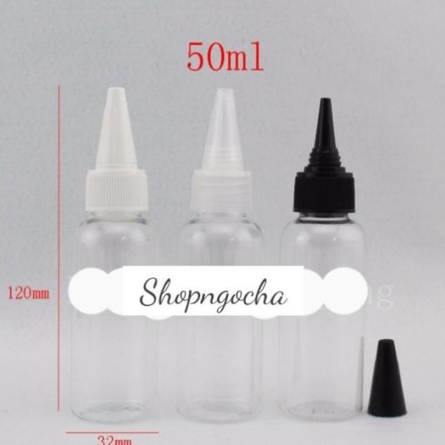 Chai Chiết Mĩ Phẩm ❤ SIÊU RẺ ❤ Chai nhựa pet nắp nhọn 100ml,50ml,30ml chiết mỹ phẩm, mực , phụ kiện du lịch