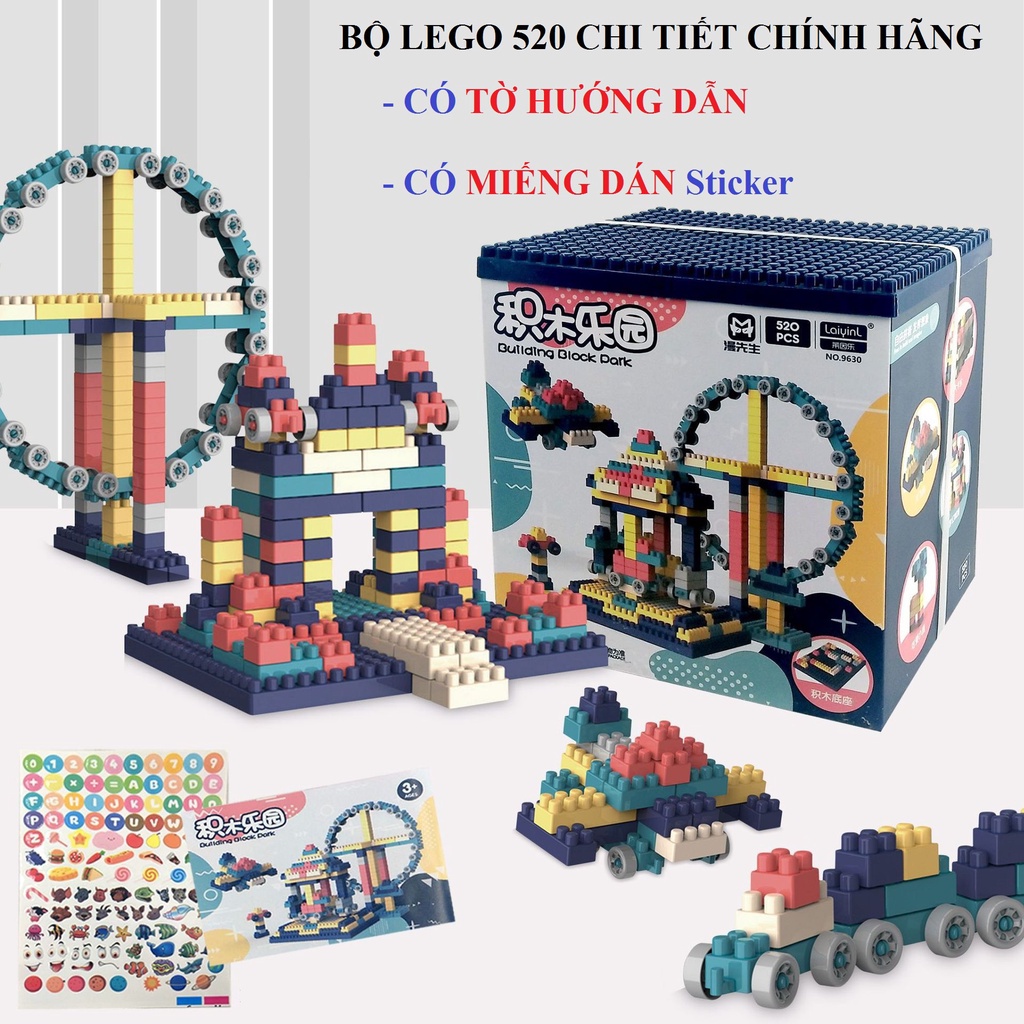 [HOT] Đồ chơi cho bé, Bộ lego xếp hình 520 chi tiết [FREESHIP] - Đồ chơi phát triển tư duy, phát triển trí tuệ