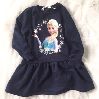 Váy nỉ elsa HM bé gái