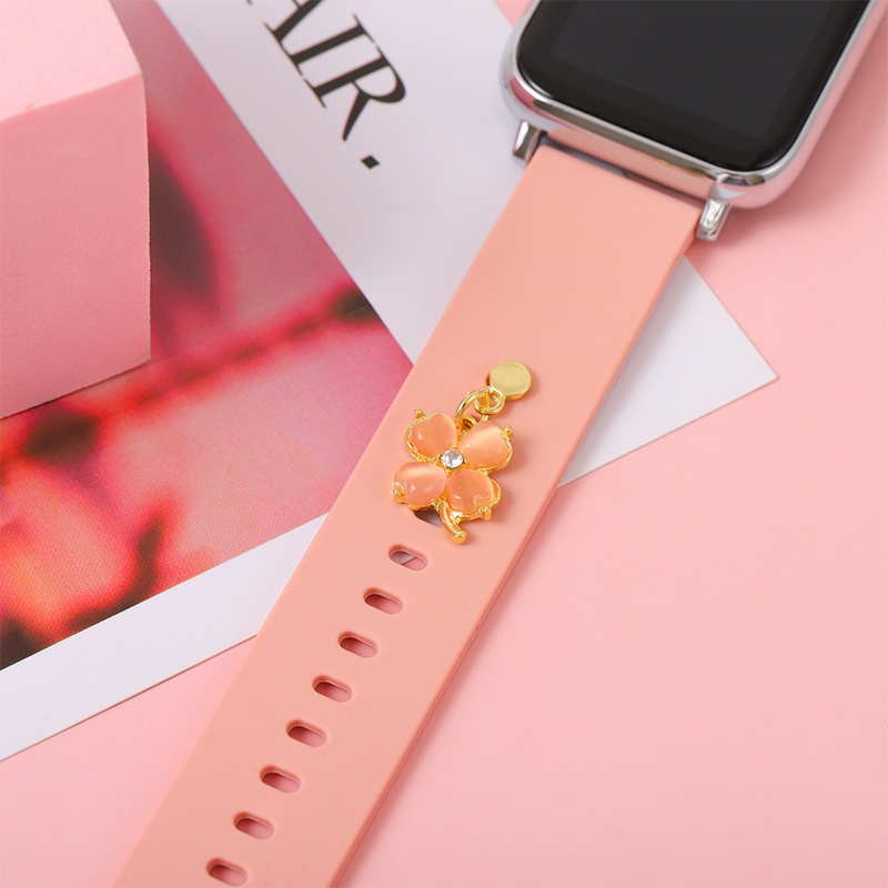 Phụ Kiện Dây Đeo Đồng Hồ Bằng Silicone Đính Đá Zircon DIY