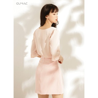 Chân váy nữ phối nút GUMAC CV10938_HONG