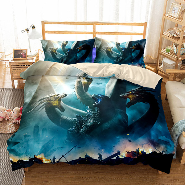 Bộ Chăn Ga Và Vỏ Gối 3 Trong 1 Họa Tiết Khủng Long Đáng Yêu