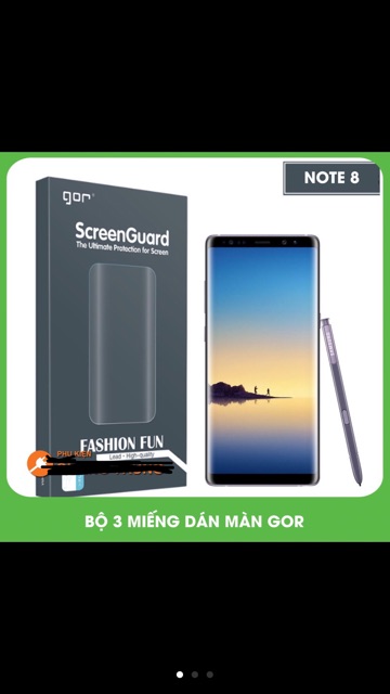 Bộ dán dẻo GOR cho Galaxy Note 8 Full màn hình chính hãng