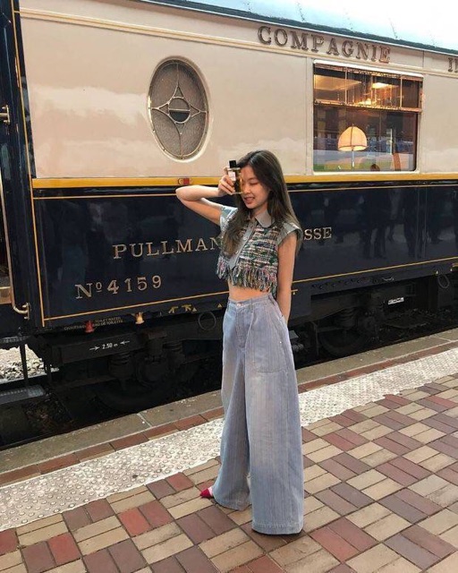 Áo sơ mi cộc tay Croptop Jennie Blackpink tua rua phối màu Ulzzang siêu đẹp siêu độc ❤️