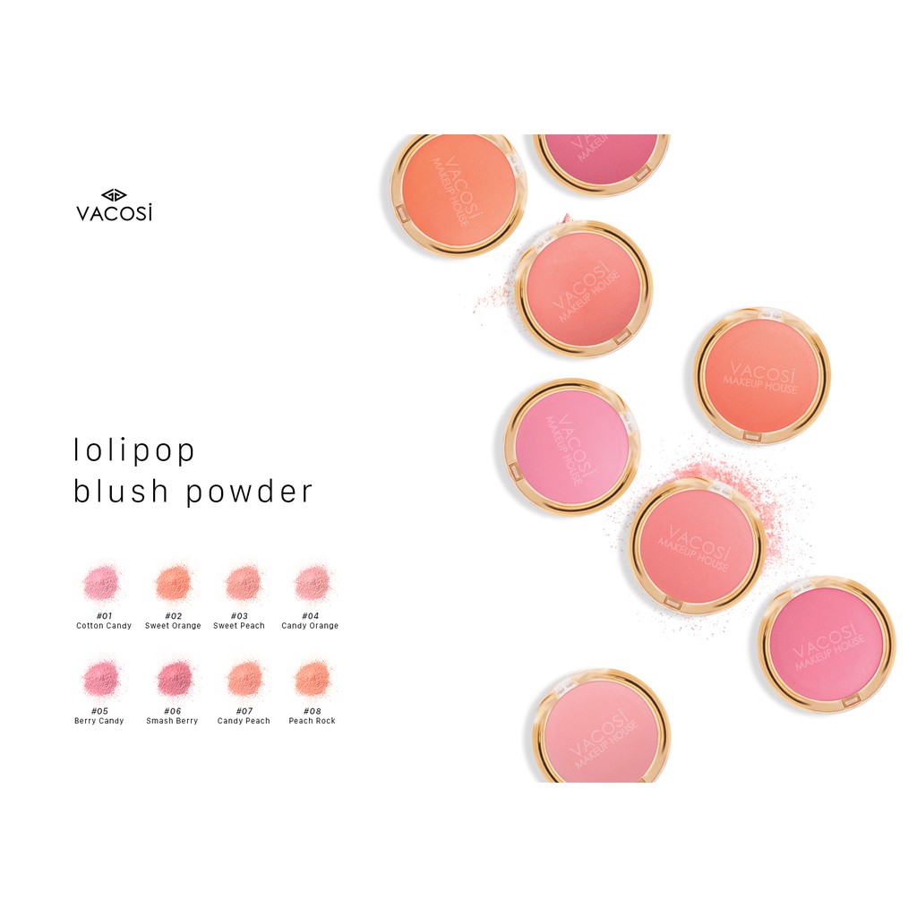 Má Hồng Vacosi Lolipop Blush Powder - Hộp Tròn