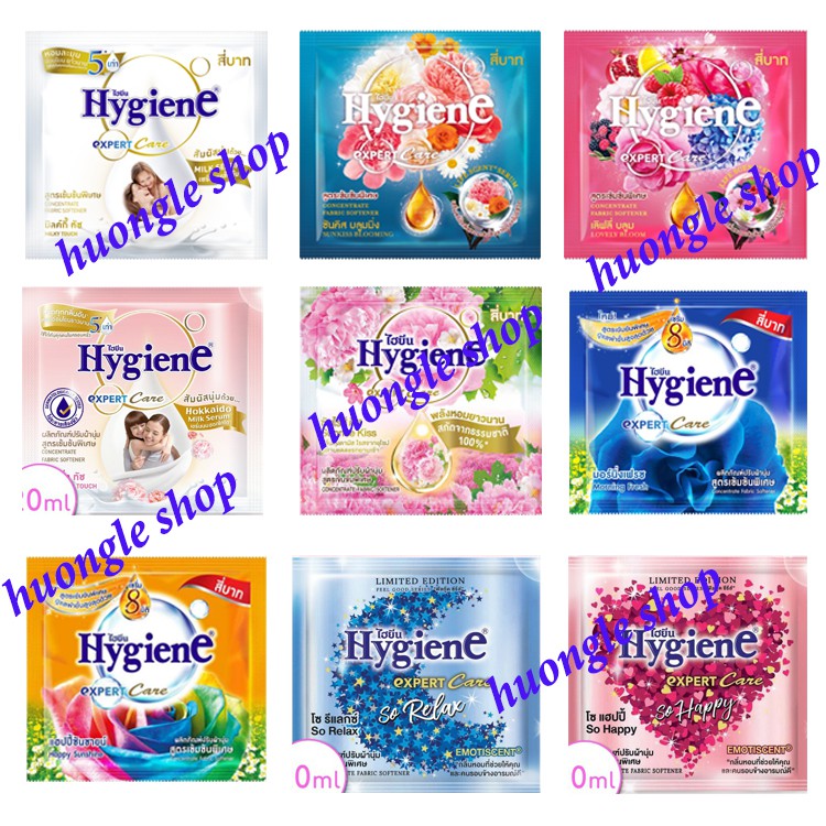 Xả Hygiene - Nước xả vải Thái Lan siêu đậm đặc siêu thơm dây 12 gói