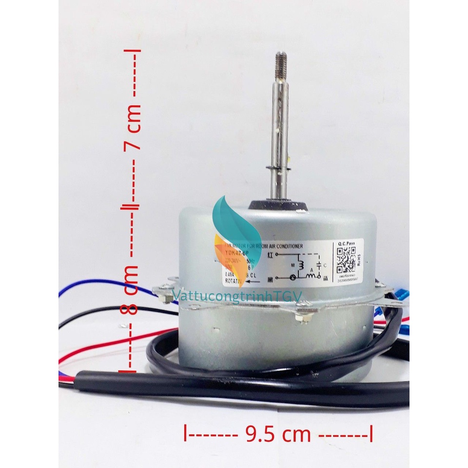 Motor quạt dàn nóng điều hòa 220V-50W-3 dây- xuôi chiều