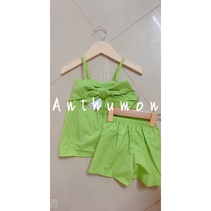 [SET BÉ GÁI] Siêu phẩm 2 dây kèm nơ ngực hàng thiết kế cho bé gái