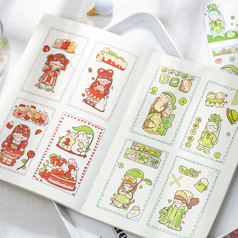 Bộ 6 tấm nhãn dán trang trí dễ thương