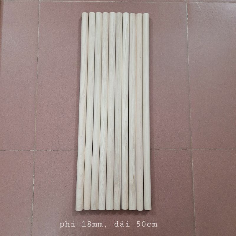 Thanh Gỗ Tròn Phi 18mm Gỗ Tần Bì