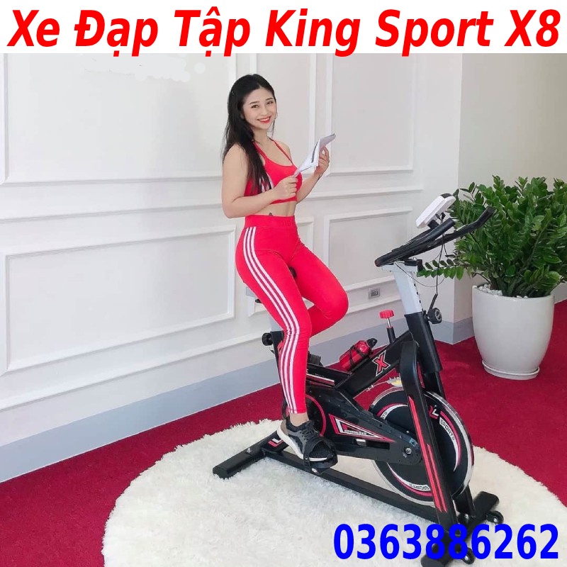 Xe đạp tập gym King Sport BK-5806 tặng má phanh dự phòng + đo nhịp tim + đồng hồ 6 chỉ số + bình nước, bảo hành xe 2 năm