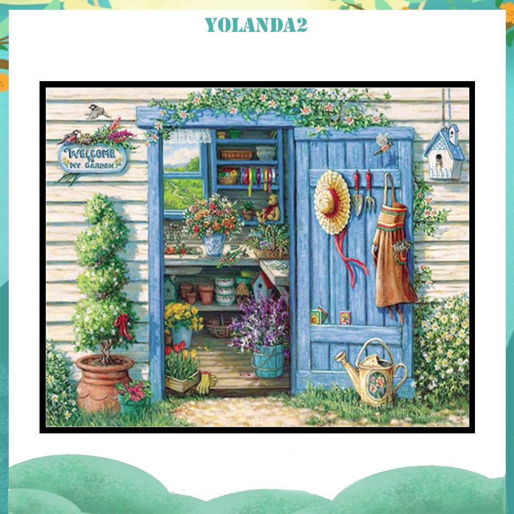 Toàn Bộ Bộ Tranh Thêu Chữ Thập Diy 11ct Hình Ngôi Nhà Hoa