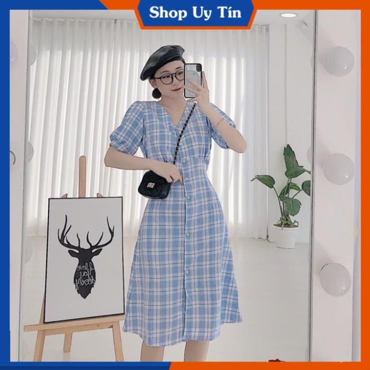 Đầm Caro Kẻ Sọc  Váy Công Sở Cao Cấp Thiết Kế Suông Kiểu BabyDoll Hàn Quốc Đi Dự Tiệc Cưới, Đi Chơi Xanh VD046 | BigBuy360 - bigbuy360.vn