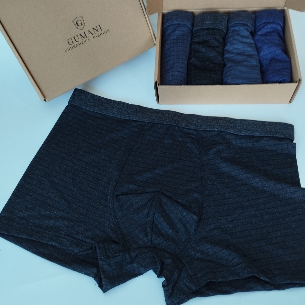 Hộp 4 Quần Sịp Boxer Thun Lạnh GUMANI ,Quần Sịp Xì Đùi Nam Co Giãn 4 Chiều