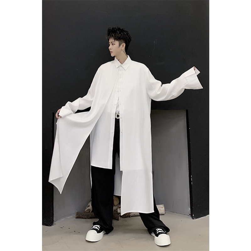 Áo Sơ Mi Tay Dài Giả Hai Lớp Phong Cách Yamamoto Nhật Bản Thời Trang Mùa Hè Dành Cho Nam