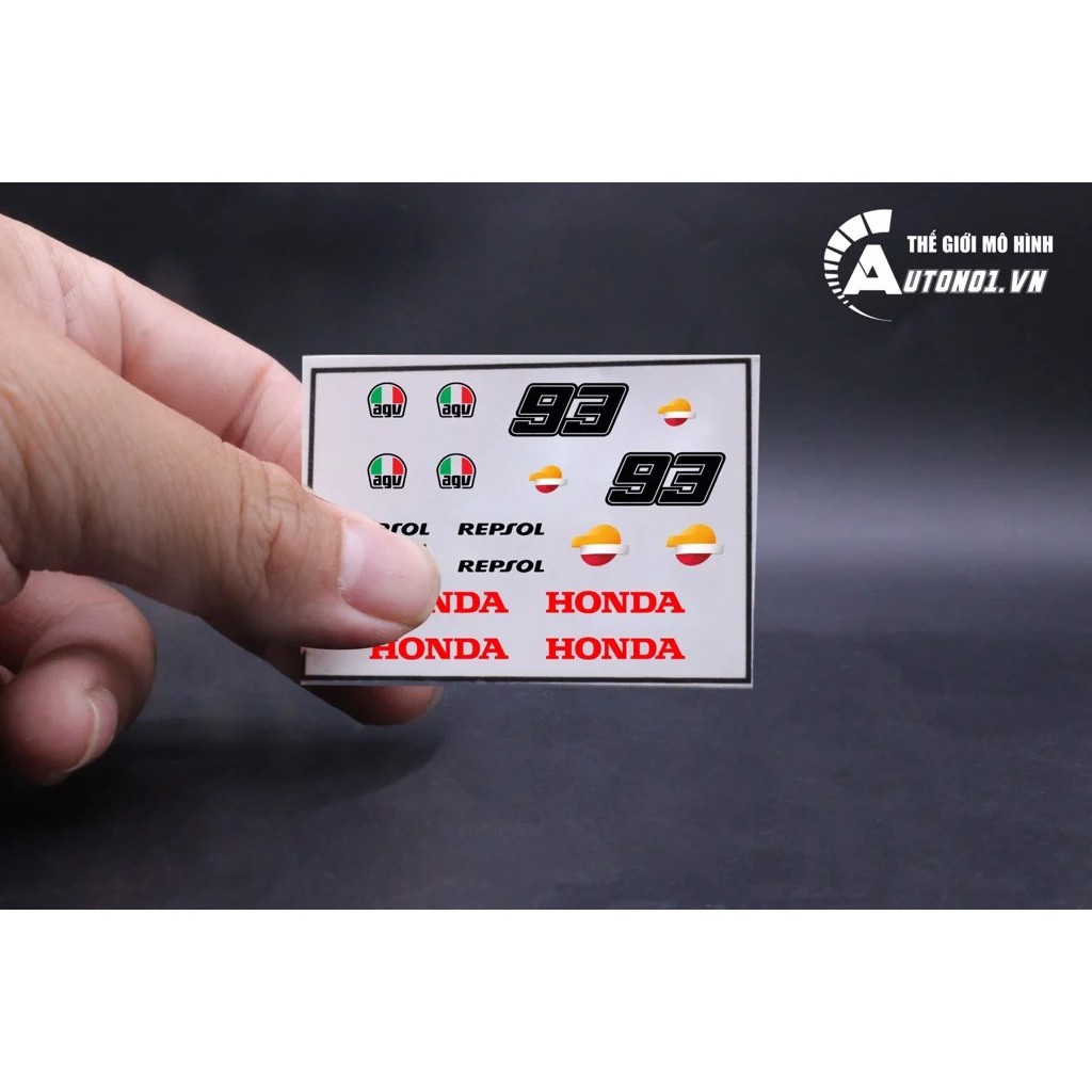 DECAL NƯỚC MŨ FULL FACE AGV HONDA REPSOL NO.93 1:12 AUTONO1 DC315