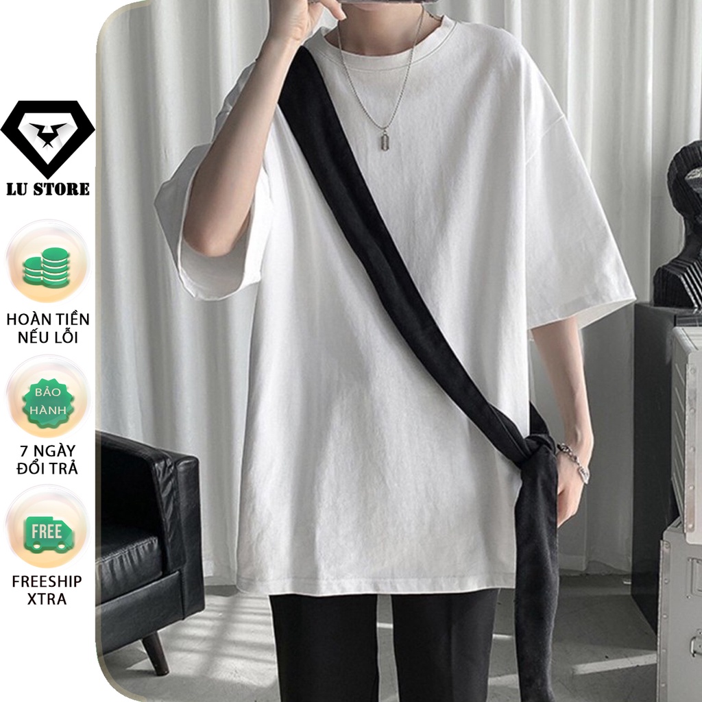Áo thun unisex nam nữ logo basic tay lỡ dáng rộng, hàng thiết kế cực đẹp Lu Store