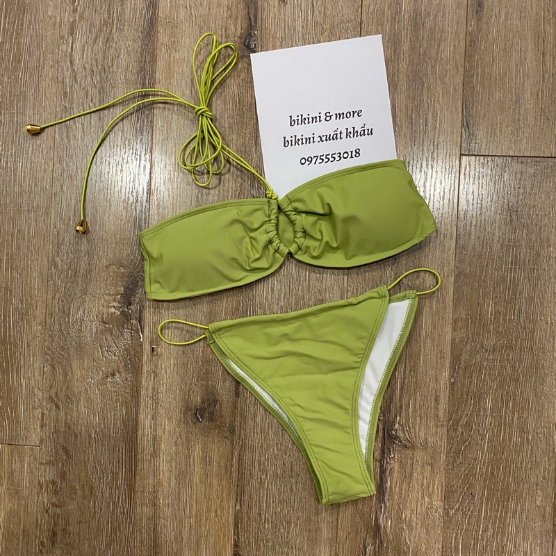 [BKN1306] <ÂU> SET BIKINI XANH CỐM ĐAN DÂY EO | BigBuy360 - bigbuy360.vn
