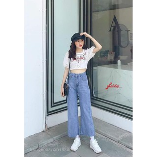 Quần Jeans nữ ống suông