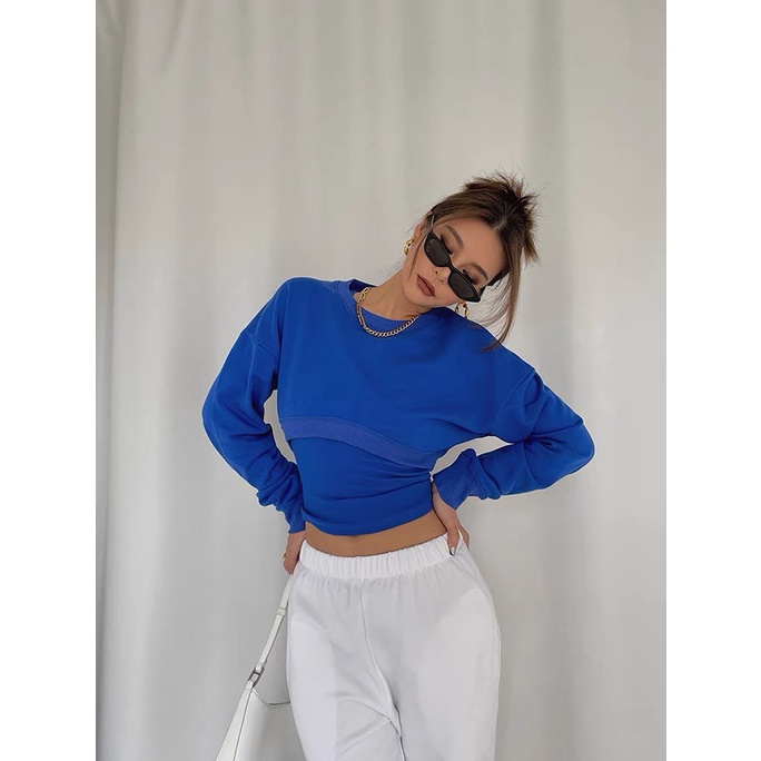 Áo Sweater Vải Nỉ, Dáng Ngắn Croptop - Tharo Clothing [AO00082]