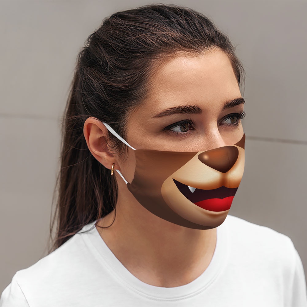 Khẩu trang cute hoạt hình đáng yêu thú cưng dễ thương trẻ em Mặt Cảm Xúc EMOJIS CARTWELL dễ thở có thể giặt và tái sử dụ