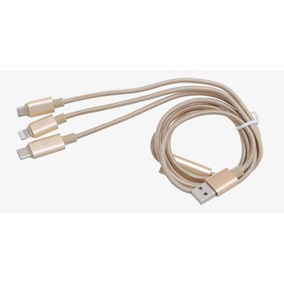 Cáp Sạc Dây Dù 3 Đầu Lightning-Micro Phone-Usb Type C - Siêu Bền
