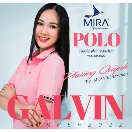 Áo thời trang phong cách thể thao hiện đại, Áo Polo có cổ tay ngắn MIRA GALVIN - Dungcusport