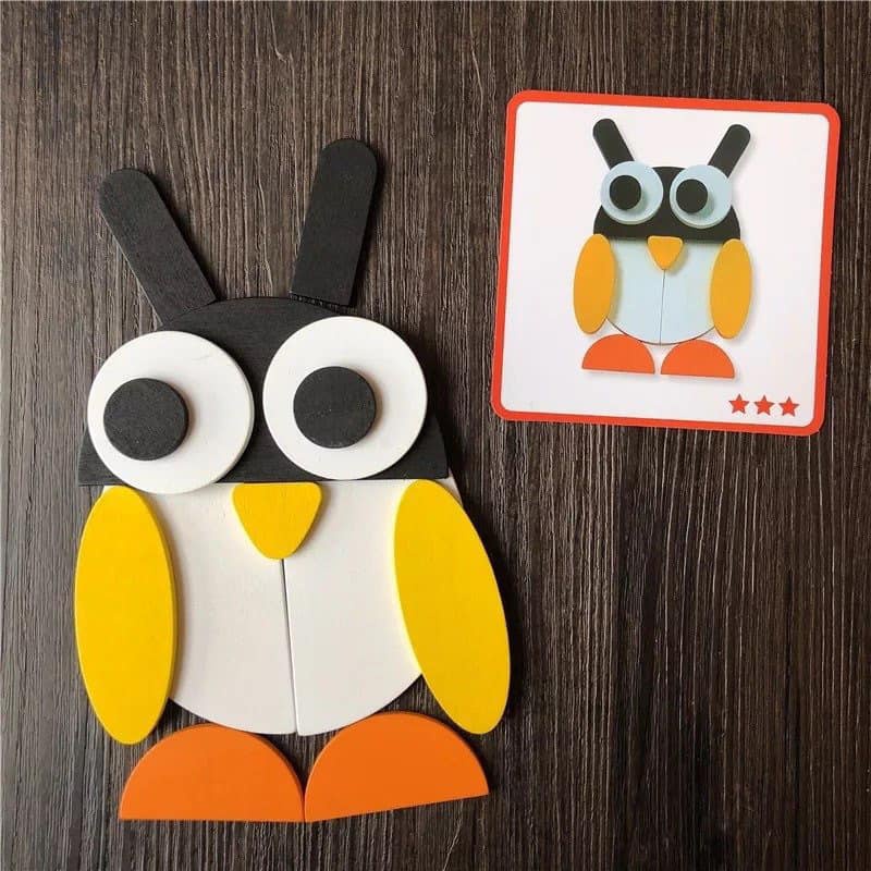 Bộ xếp hình montessori theo thẻ bằng gỗ cho bé đồ chơi giáo dục thông minh